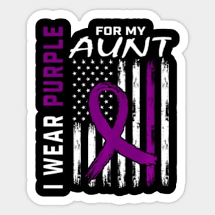 Purple For My Aunt Epilepsy Flag Support Sticker